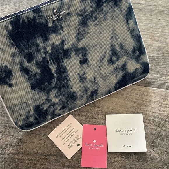 Kate Spade Jackson Tye-Dye Denim Large Zip Pouch - Picture 3 of 5